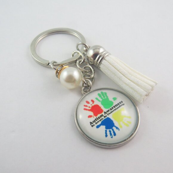 Autism Awareness Keychain Puzzle Piece Colors Key Ring Aware Support Gift - Picture 2 of 4